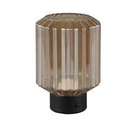 Reality Leuchten R57761113 Lord R57761113 Lampe de table à LED avec 4 touches tactiles en métal noir mat et verre ambre 1,5 W