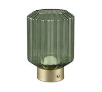 Reality Leuchten R57761115 Lord R57761115 Lampe de table à 4 LED tactiles en métal laiton mat et verre vert 1,5 W