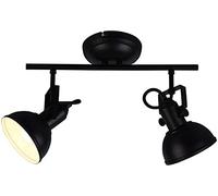 Reality Leuchten R80152032 Plafonnier Gina en Métal Noir Mat 2 x E14