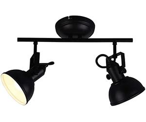 Reality Leuchten R80152032 Plafonnier Gina en Métal Noir Mat 2 x E14