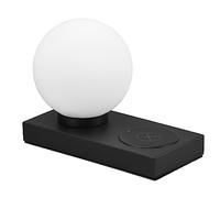 Reality Leuchten RIO, Lampe de table, Burton 1xE14, max.28,0 W Organza, Fumé, Corps: Métal, noir mat Ø:12,5cm, H:28,5cm Interrupteur de cordon,IP20,Sans illuminant