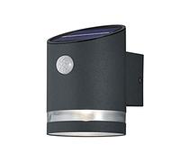 Reality Leuchten Salta R22231142 Applique murale solaire d'extérieur en plastique anthracite avec LED 3 W Détecteur de mouvement