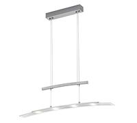 Reality Leuchten Samos R32990407 Suspension LED Métal Nickel mat Verre Blanc satiné ou transparent avec 4 LED 4 W Variateur capteur