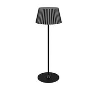 Reality Leuchten Suarez R57706132 Lampe de table LED d'extérieur à batterie en métal noir mat avec 4 LED 1,5 W, 4 touches tactiles, station de charge