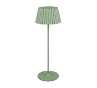 Reality Leuchten Suarez R57706149 Lampe de table LED d'extérieur à batterie en métal vert pistache avec LED 1,5 W 4 touches tactiles et station de charge
