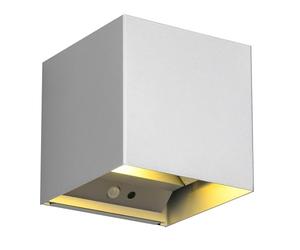 Reality Leuchten Talent R27759187 Applique murale LED à batterie en métal couleur titane, support mural magnétique, avec 2 x 0,5 W, capteur crépusculaire, détecteur de mouvement, éclairage haut et bas