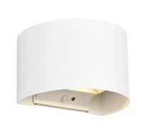 Reality Leuchten Talent R27769131 Applique murale à LED, à batterie, en métal blanc mat, support mural magnétique, avec 2 x 0,5 W, capteur crépusculaire, détecteur de mouvement, éclairage haut et bas