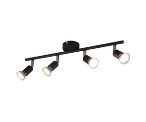 Reality Paris Barre De Spot De Plafond Moderne À 4 Lumières Paris, Noir Mat Multicolore