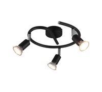 Reality Paris Plafonnier Semi-Encastré À 3 Bras Modernes Paris, Noir Mat