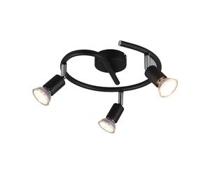 Reality Paris Plafonnier Semi-Encastré À 3 Bras Modernes Paris, Noir Mat Multicolore