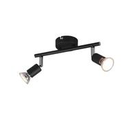 TRIO LIGHTING PARIS SPOTLIGHT BULBS EXCLUDED BAR 2 LIGHTS GU10 SOCKET MATT BLACK