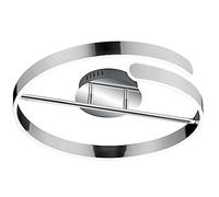 Reality, Plafonnier, Parma incl. 1 x LED,SMD,37,0 Watt,4000K,4500 Lm. Plastique, Blanc, Corps: Métal, Chrome Ø:50,0cm, H:13,5cm Réglable avec interrupteur,IP20,4000K