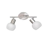 Reality, Spot, Antibes 2xE14, max.28,0 W Verre, Albâtre, Corps: metal, Nickel mat L:27,5cm, L:11,0cm, H:20,0cm IP20