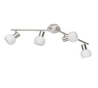 Reality, Spot, Antibes 4xE14, max.28,0 W Verre, Albâtre, Corps: metal, Nickel mat L:69,5cm, L:11,0cm, H:20,0cm IP20,Pivotant