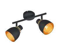 Reality Spot Bar Punch R80812032, métal noir mat/doré, sans 2x E14