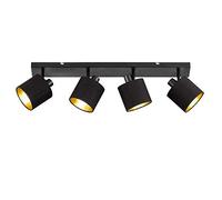 Reality Tommy Barre De Spot De Plafond Tommy Modern À 4 Lumières, Noir Mat Multicolore