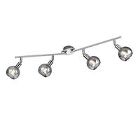 Reality, Spot, Brest 4xE14, max.28,0 W Verre, Fumé, Corps: Métal, Chrome L:85,0cm, L:9,0cm, H:20,5cm Pivotant,IP20,Sans illuminant