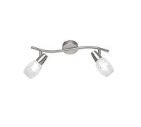 Trio-Leuchten Spot plafonnier Colmar 2xE14 verre satiné nickel mat L39 cm IP20