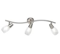 Reality, Spot, Colmar 3xE14, max.28,0 W Verre satiné, Transparent claire, Corps: metal, Nickel mat L:56,0cm, L:8,0cm, H:19,0cm IP20