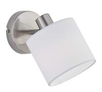 Reality Spot mural TOMMY R80331001, Nickel mat, Abat-jour en tissu Blanc