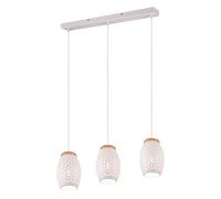 Reality Suspension Bidar R31573031, métal blanc mat, bois naturel, sans 1x E27