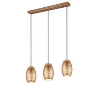 Reality Suspension Bidar R31573065, métal couleur café/or, bois naturel, sauf 3x E27