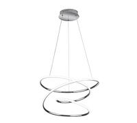 Reality, Suspension, Bologna incl. 1 x LED,SMD,36,0 Watt,4000K,5100 Lm. Plastique, Blanc, Corps: Métal, Chrome Ø:50,0cm, H:150,0cm Réglable avec interrupteur,IP20,4000K