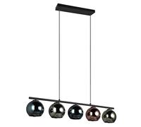 Reality Suspension Sheldon R31305017, métal noir mat, métal noir mat, verre bleu/vert/cuivre, sauf 5x E14
