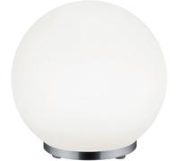 Reality, Table lamp, George incl. 1 x LED,SMD,5,5 Watt,3000K,430 Lm. Plastic, White, Body: metal, Chrome Ø:20 cm, H:19.8 cm IP20,Remote control,Built-in dimmer