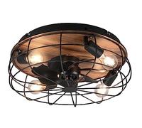 Reality, Ventilateur, Trondheim 4xE27, max.10,0 W Plastique, Blanc, Corps: Métal, noir mat Ø:48,5cm, H:17,5cm