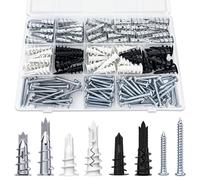 Realjoy 130 Pièces Chevilles pour Plaques de Plâtre avec Vis Autoforeuse, Chevilles pour Placoplatre, Ensemble de Vis et Chevilles pour Plaques de Plâtre Briques Béton