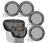 Realjoy 4 Pcs Filet pour Citerne De Pluie, Filet de Protection Reserve Eau, 95cm Housse pour Tonneau de Pluie avec Cordon, Protection Contre Les Moustiques et Les Feuilles