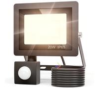 Realky 20W Projecteur Exterieur Detecteur de Mouvement, 2000LM 24 LEDs 3000K Spot LED Extérieur Avec Détecteur de Mouvement IP65 Etanche Projecteur LED Eclairage Exterieur pour Jardin, Patio, Garage