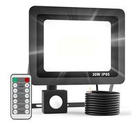 Realky 30W Projecteur Extérieur LED Détecteur de Mouvement avec Télécommande, 3000LM LED Spot Extérieur 6500K Luminosité Réglable & Fonction de Synchronisation Lampe d'extérieur IP65 pour Jardin Cours