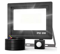 Realky 50W Projecteur Exterieur Detecteur de Mouvement, 5000LM 72 LEDs Spot LED Extérieur Avec Détecteur de Mouvement IP65 Etanche 6500K Projecteur LED Eclairage Exterieur pour Jardin, Patio, Garage