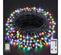 Realky Guirlande Lumineuse de Noël, 26.2M 220 LED Lumières de Noël Intérieur et Extérieure, 8 Modes et Fonction Mémoire Guirlande Lumineuse Sapin pour Balcon, Jardin, Maison Décoration - Multicolore