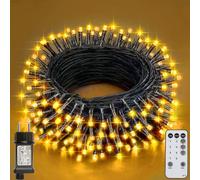 Realky Guirlande Lumineuse de Noël, 26.2M 220 LED Lumières de Noël Intérieur et Extérieure, 8 Modes et Fonction Mémoire Guirlande Lumineuse Sapin pour Balcon, Jardin, Maison Décoration - Blanc Chaud