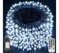 Realky Guirlande Lumineuse de Noël, 59.8M 500 LED Lumières de Noël Intérieur et Extérieure, 8 Modes et Fonction Mémoire Guirlande Lumineuse Sapin pour Balcon, Jardin, Maison Décoration - Blanc Froid