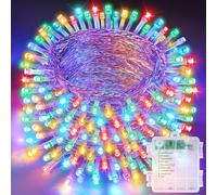 Realky Guirlande Lumineuse de Noël à Piles, 21M 210LED Lumières de Noël Intérieur et Extérieure, 8 Modes et Fonction Mémoire Guirlande Lumineuse Sapin pour Balcon, Jardin, Chambre, Fête - Multicolore