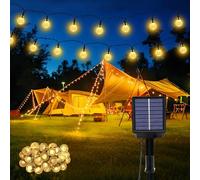 Realky Guirlandes lumineuses solaires d'extérieur 30 LED, 8 modes, avec fonction mémoire, étanchéité IP65, 8,1 m (blanc chaud)