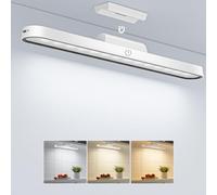 Realky Lampe LED sous meuble de cuisine à intensité variable sans fil avec trois températures de couleur, barre lumineuse LED rechargeable par USB C pour miroirs, bureaux, cuisines, armoires et murs