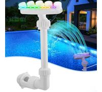 Reallnaive Fontaine solaire de piscine avec 7 lumières LED de couleur réglable pour piscine, arroseur cascade, lumières de cascade, pulvérisateur de cascade amusant pour piscine au-dessus et creusée