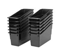 Really Good Stuff - 666010 Porte-revues, livres, dossiers et dossiers durables - Idéal pour les besoins de stockage étroit/vertical - Code couleur instantané à la maison/salle de classe - Choisissez parmi 22 couleurs (lot de 12 couleurs), noir