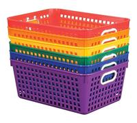 Really Good Stuff Lot de 6 paniers de rangement multi-usages - 33 x 25,4 cm - Couleurs assorties