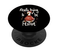 Really Trying to Be Festive Funny Goose Christmas PopSockets PopGrip Adhésif