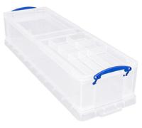 Really Useful Boîte de rangement en plastique 22 l avec 2 plateaux 1 plateau uni + 1 plateau de bureau Transparent