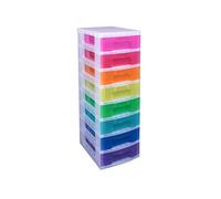 Really Useful Boîte de rangement en plastique 8 x 7 l Cadre transparent avec tiroirs arc-en-ciel