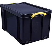 Really Useful Boîte de rangement en plastique recyclé Noir 84 l