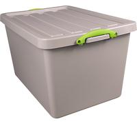 Really Useful Box Lot de 3 boîtes de rangement recyclées 96 l, nidiables, gris
