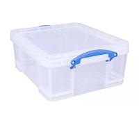 Really Useful Box - Boite plastique 18 L transparent incolore, recyclé, couvercle amovible